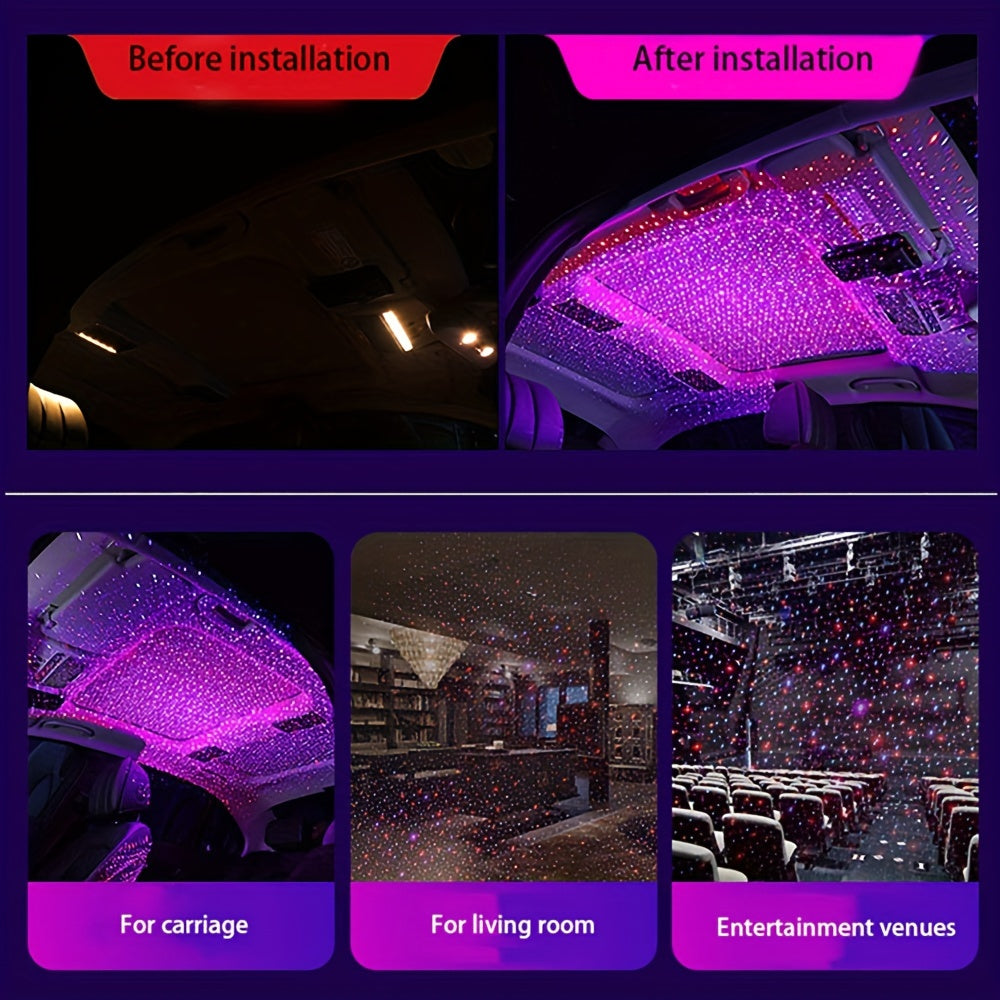 USB Music Rhythm Magic StaEffect Projection Lamp LED Party Disco StaLight Romantic Atmosphere LED Light For Cars Bedrooms Parties