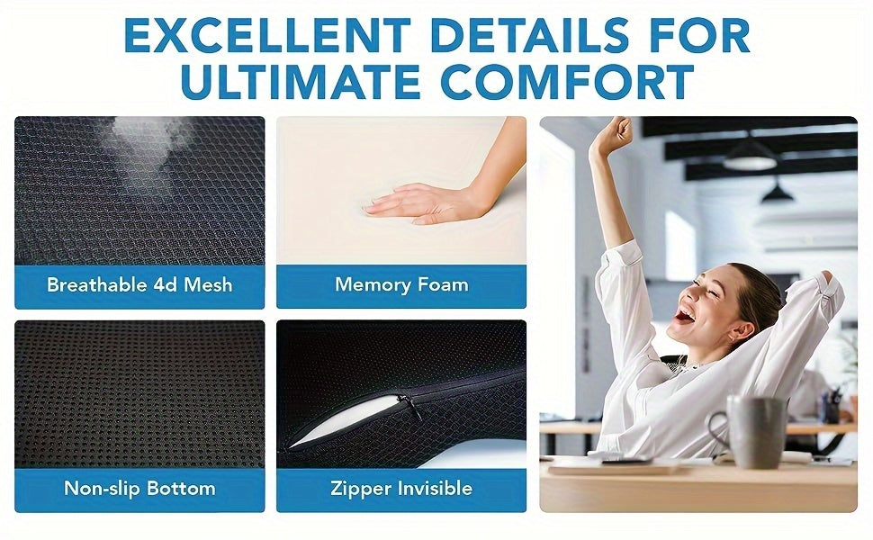 Memory Foam Car Seat Pad, Soft And Comfortable For Long Driving