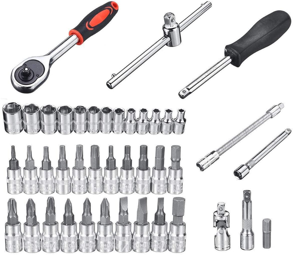 Peixiang Sturdy Hand Tools 46Pcs 1/4inch Car Repair Socket Tools Set Spanner Ratchet Wrench Kit Hand Tools Safety