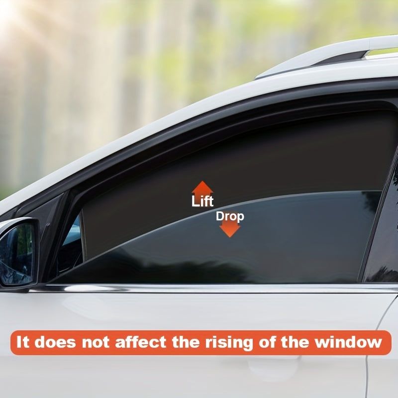 4pcs Car Magnet Side Window Sunshade Curtain Magnetic Black Shading Net Sunshade Insulation Privacy Curtain Row Car Window Sunshade Curtain Universal