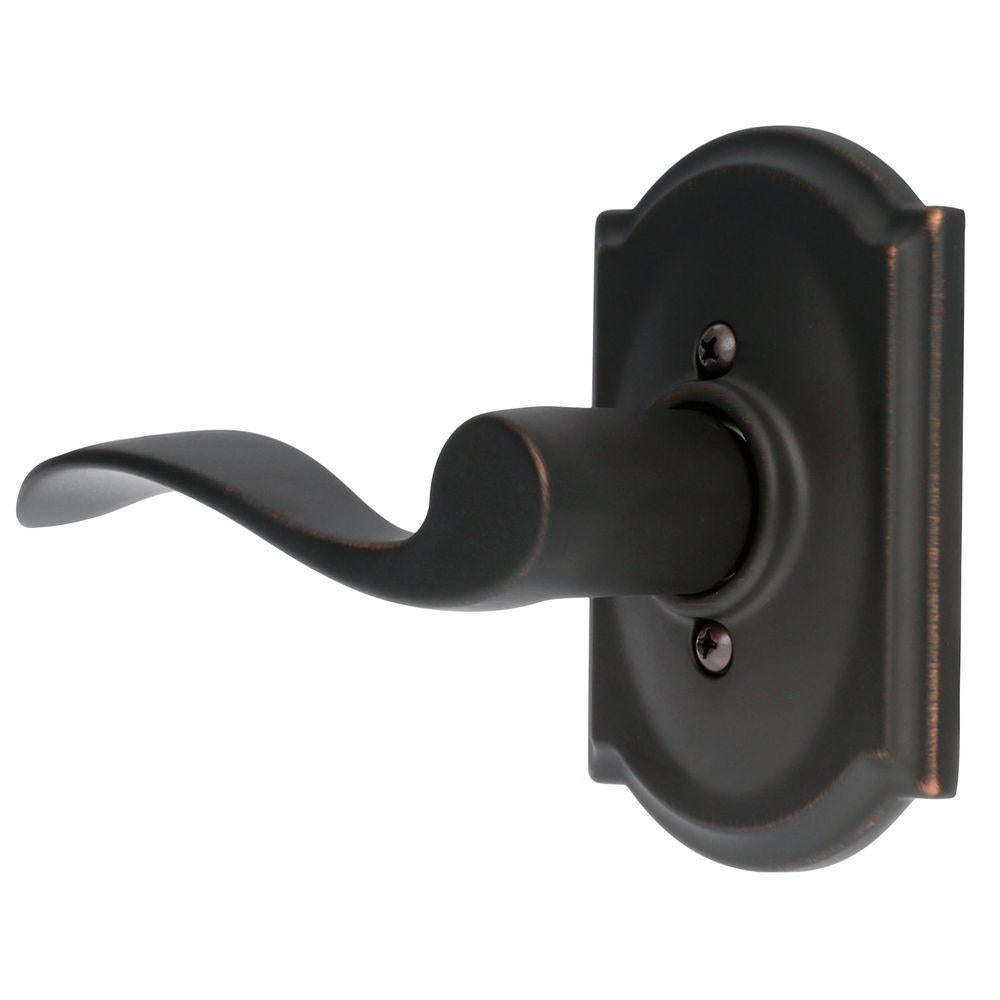 Accent Aged Bronze Left Handed Dummy Door Lever with Camelot Trim