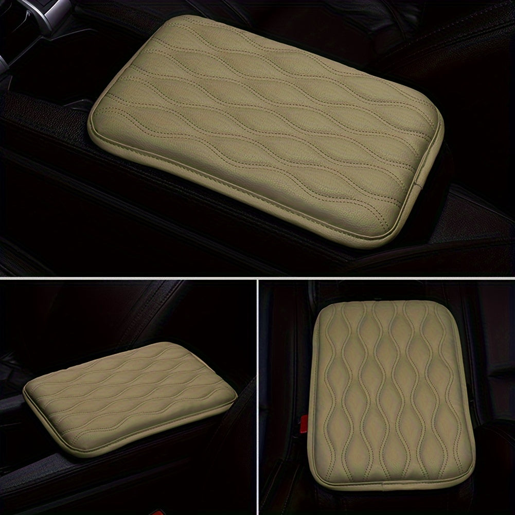 1PC Leather Car Armrest Mat, Universal Interior Auto Armrests StoraBox Mats Dust-proof Cushion Cover Armrest Waterproof Protector