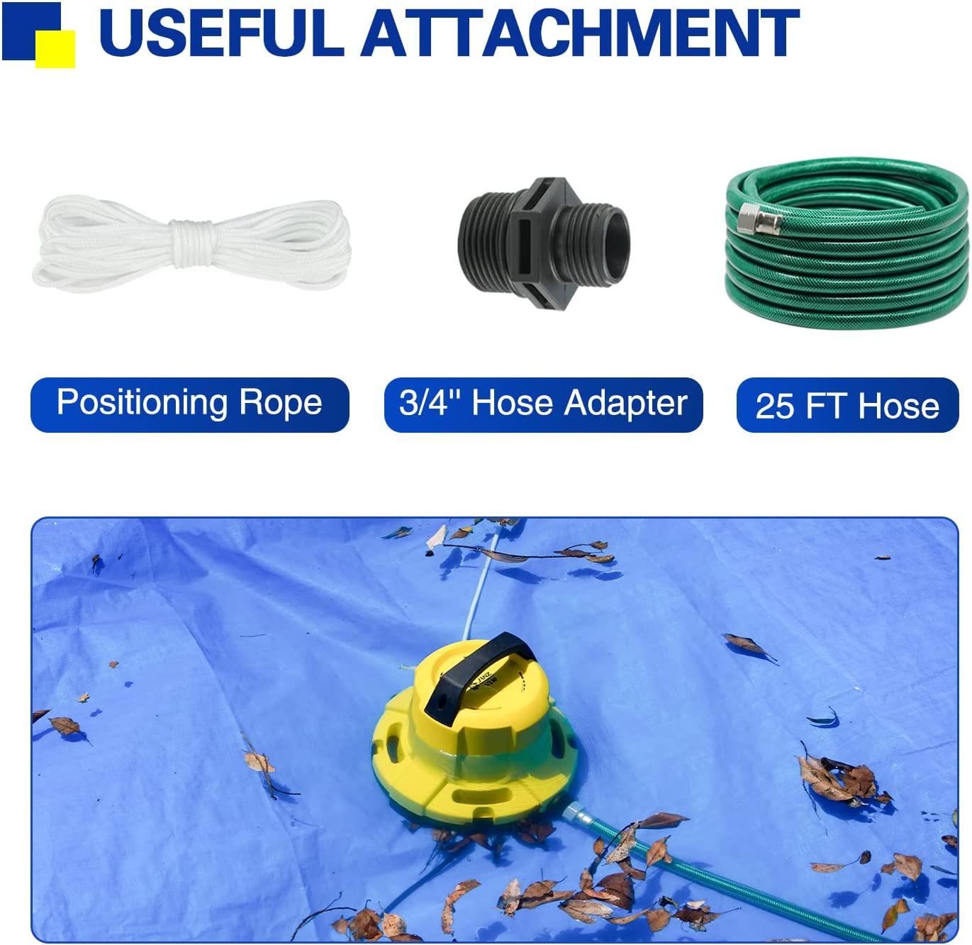 JANZ 2500 GPH Automatic Pool Cover Pump Above Ground,1/3 HP Submersible Pump with 25 FT DrainaHose Kit and Positioning Rope,Water Removal Pump for Pool Cover,Pool and More