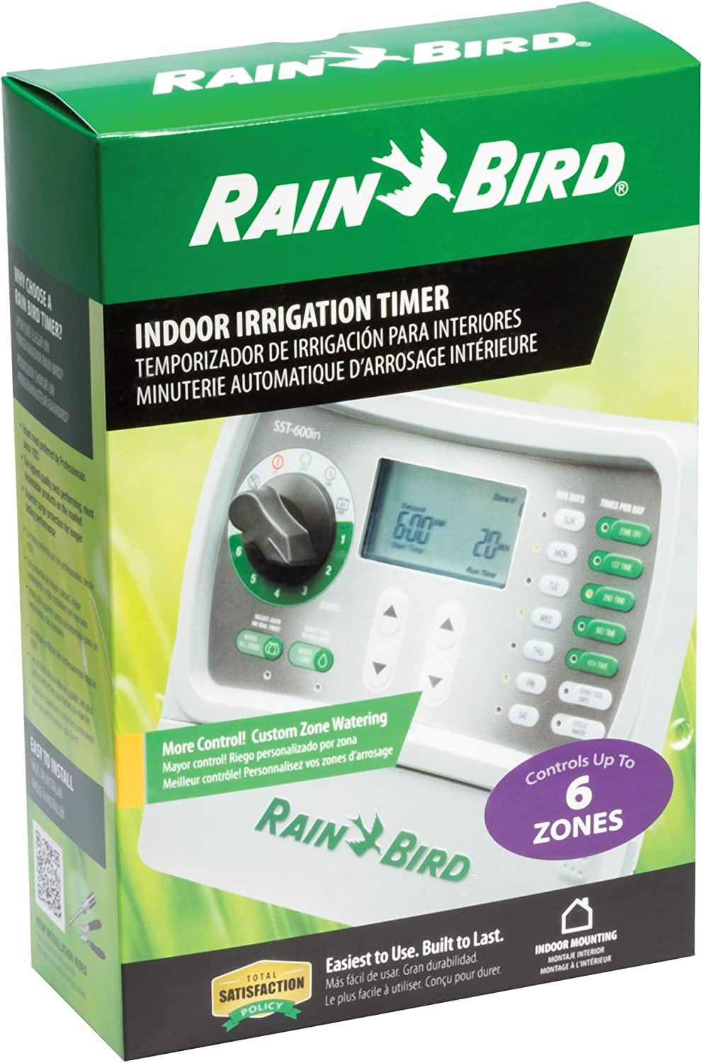 Rain Bird SST600IN Simple-To-Set Indoor Sprinkler/Irrigation System Timer/Controller, 6-Zone/Station (this New/Improved Model Replaces SST600I)