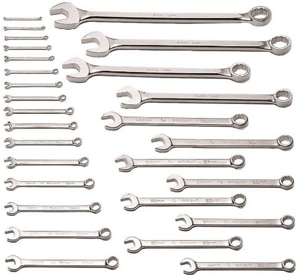 Wright Tool 760 12 Point Metric Combination Wrench Set, 6mm - 50mm (28-Piece)