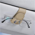 AICEL Sunglasses Holders for Car Sun Visor, Leather Eyeglasses Hanger Mounter, Magnetic Glasses Holder and Ticket Card Clip, Auto Interior Accessories Universal for SUV Pickup Truck