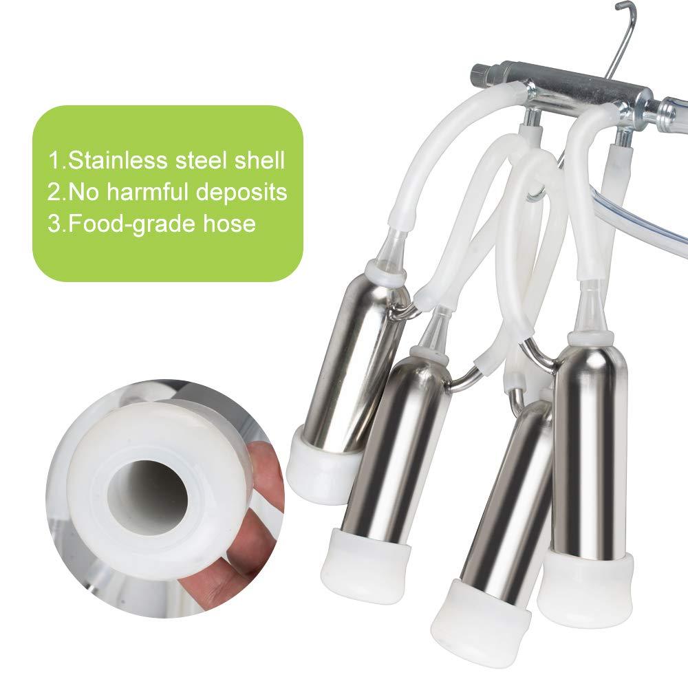 Electric MilMachine, funchic 25L Milker Machine with 304  Steel Bucket for Farm Cows 110V