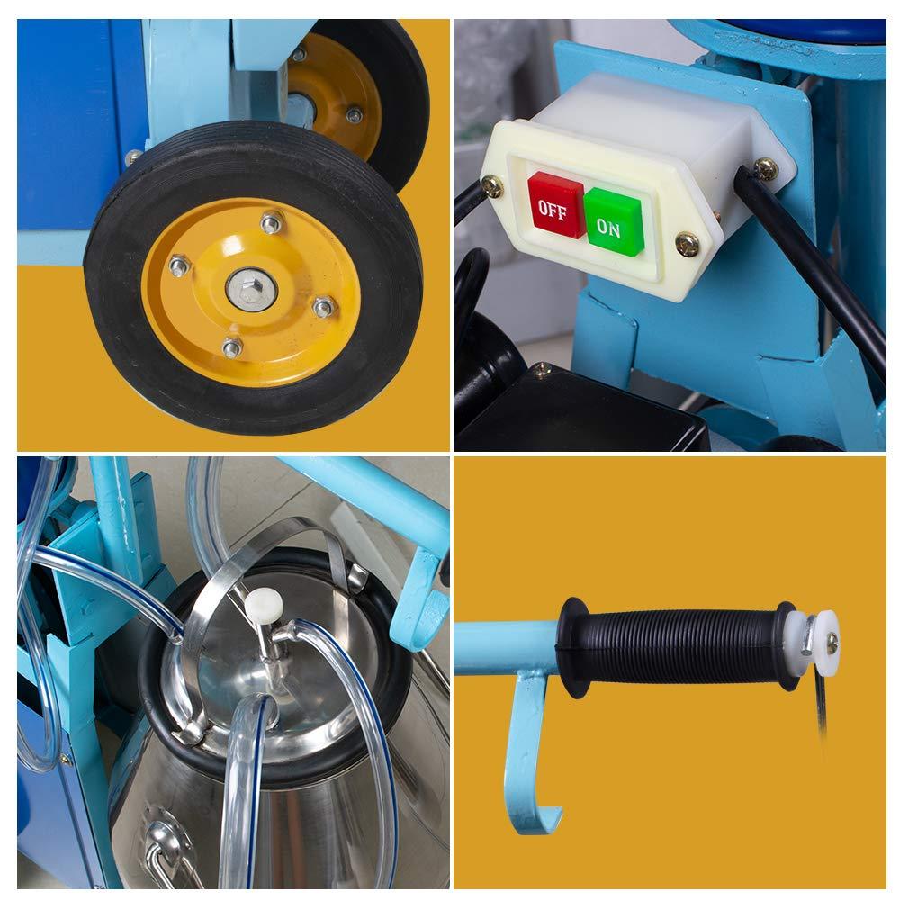 Electric MilMachine, funchic 25L Milker Machine with 304  Steel Bucket for Farm Cows 110V