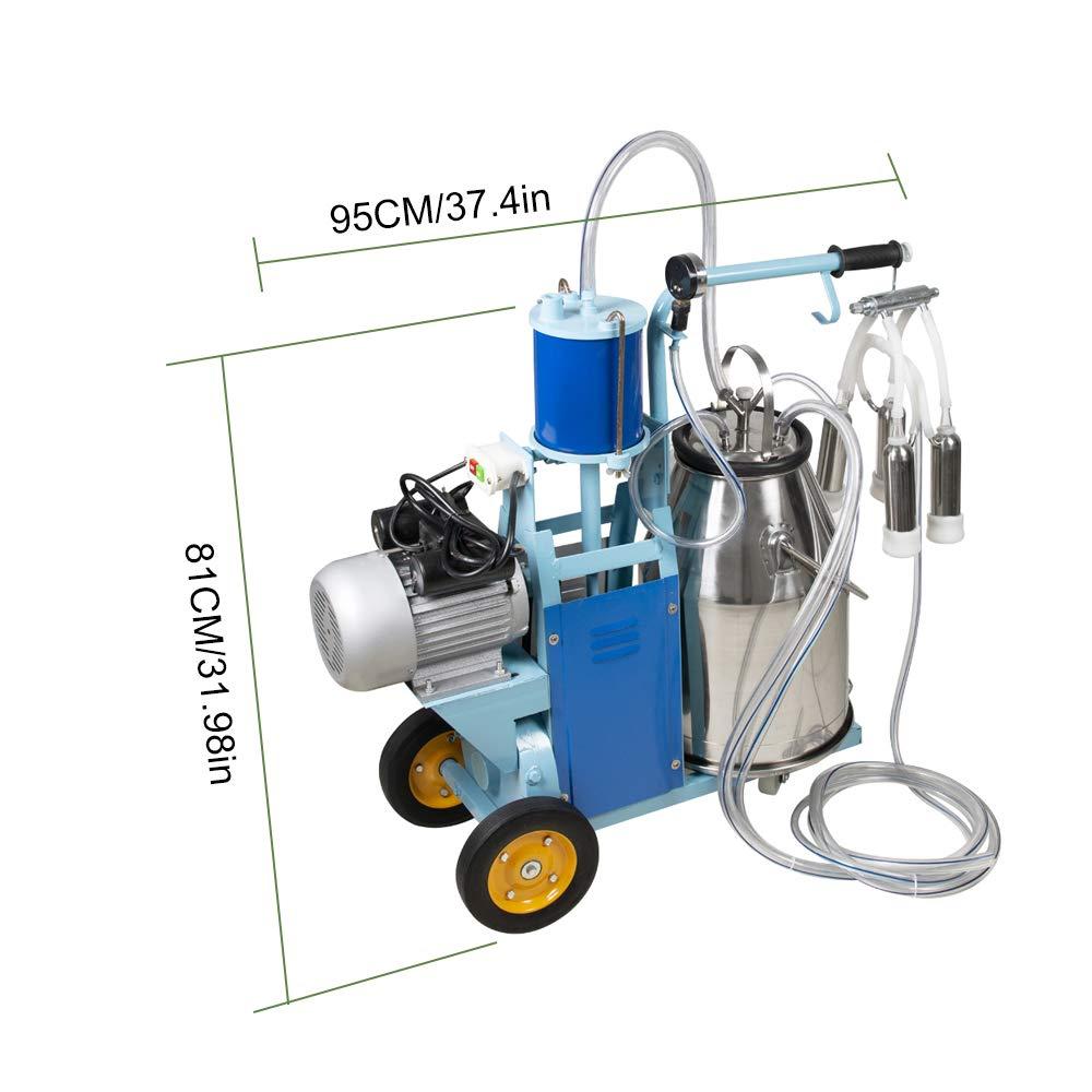 Electric MilMachine, funchic 25L Milker Machine with 304  Steel Bucket for Farm Cows 110V