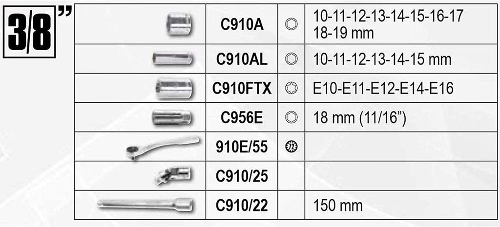 Beta Tools 903 E/C170 Easy Quality Socket Bit Set, Black