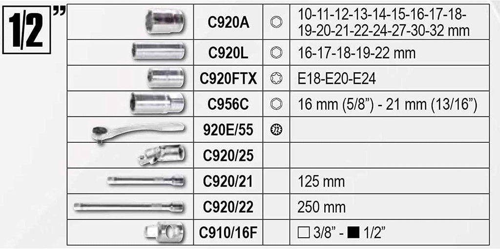 Beta Tools 903 E/C170 Easy Quality Socket Bit Set, Black