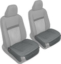Motor Trend Seat Covers for Cars Trucks SUV, Faux Leather 2-Pack Gray Padded Car Seat Covers with Storage Pockets, Premium Interior Seat Cover