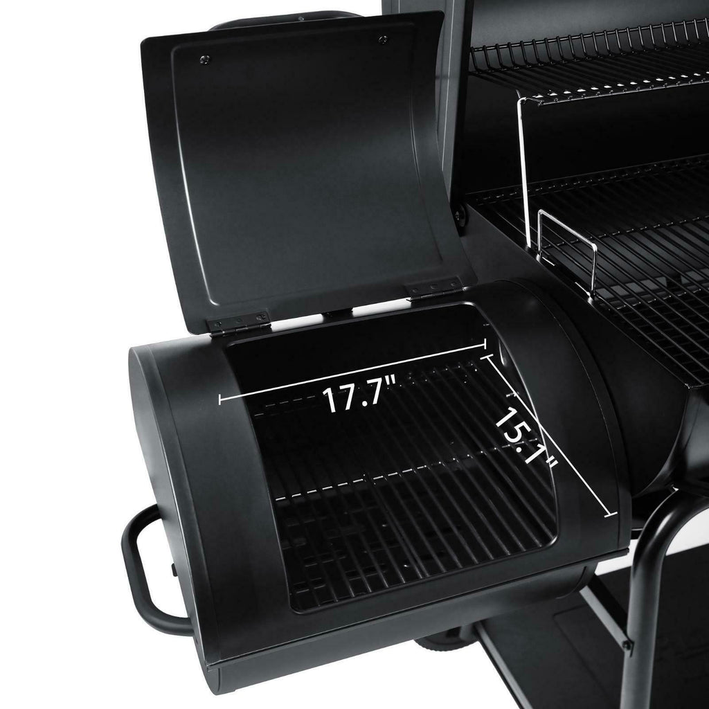 Charcoal Grill Barrel BBQ Smoker Combo Heavy Duty Steel Outdoor Party 1189 sq in