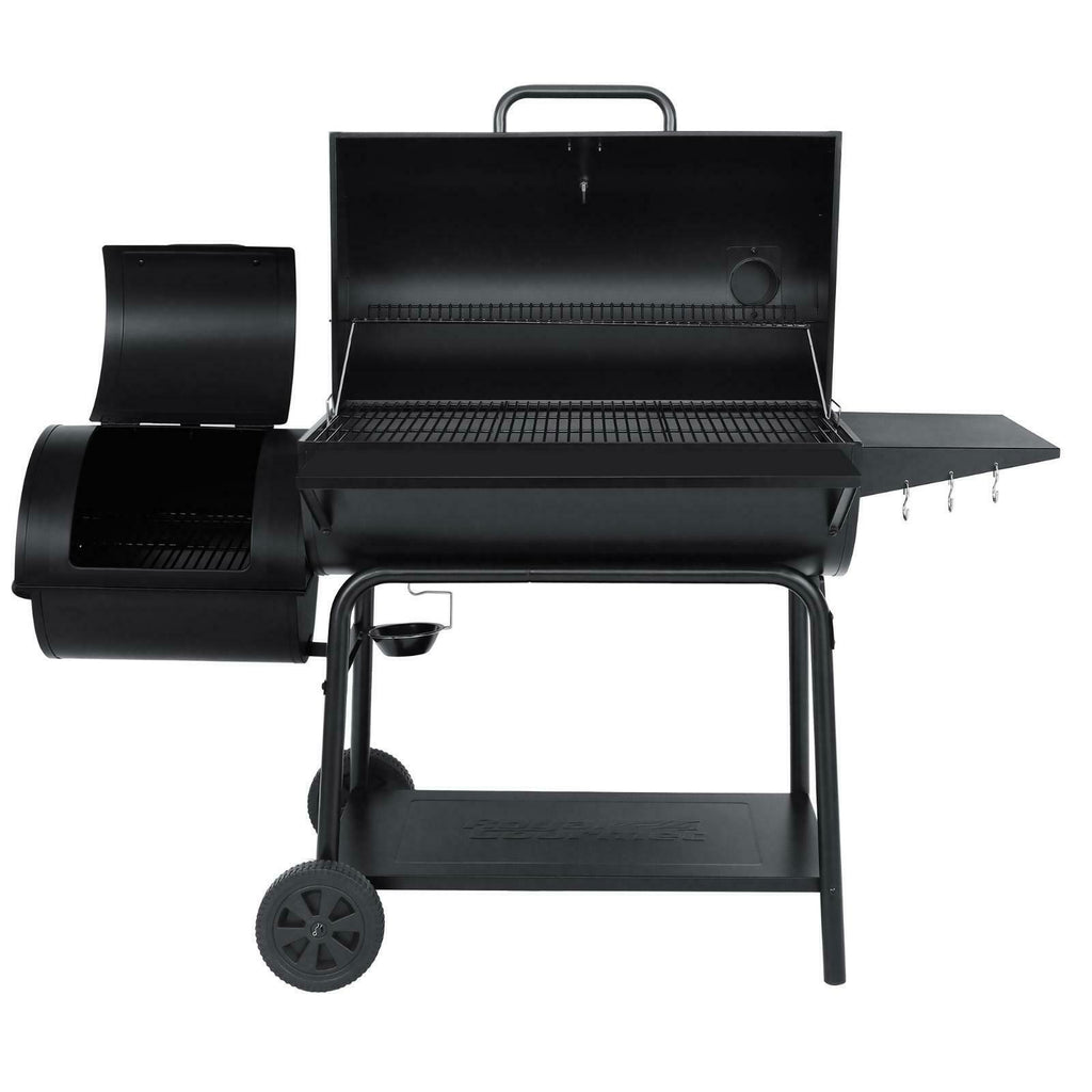 Charcoal Grill Barrel BBQ Smoker Combo Heavy Duty Steel Outdoor Party 1189 sq in