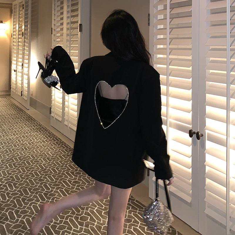 back heart black coat