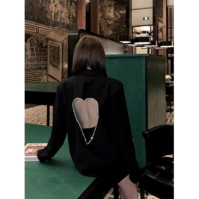 back heart black coat