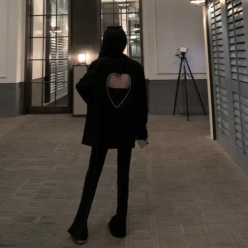 back heart black coat