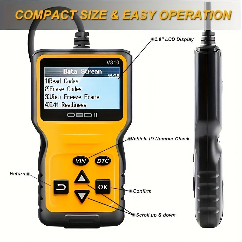 Car OBD2 Scanner Code Reader Engine Fault Code Reader Scanner CAN Diagnostic Scan Tool For All OBD II Protocol Cars Since 1996