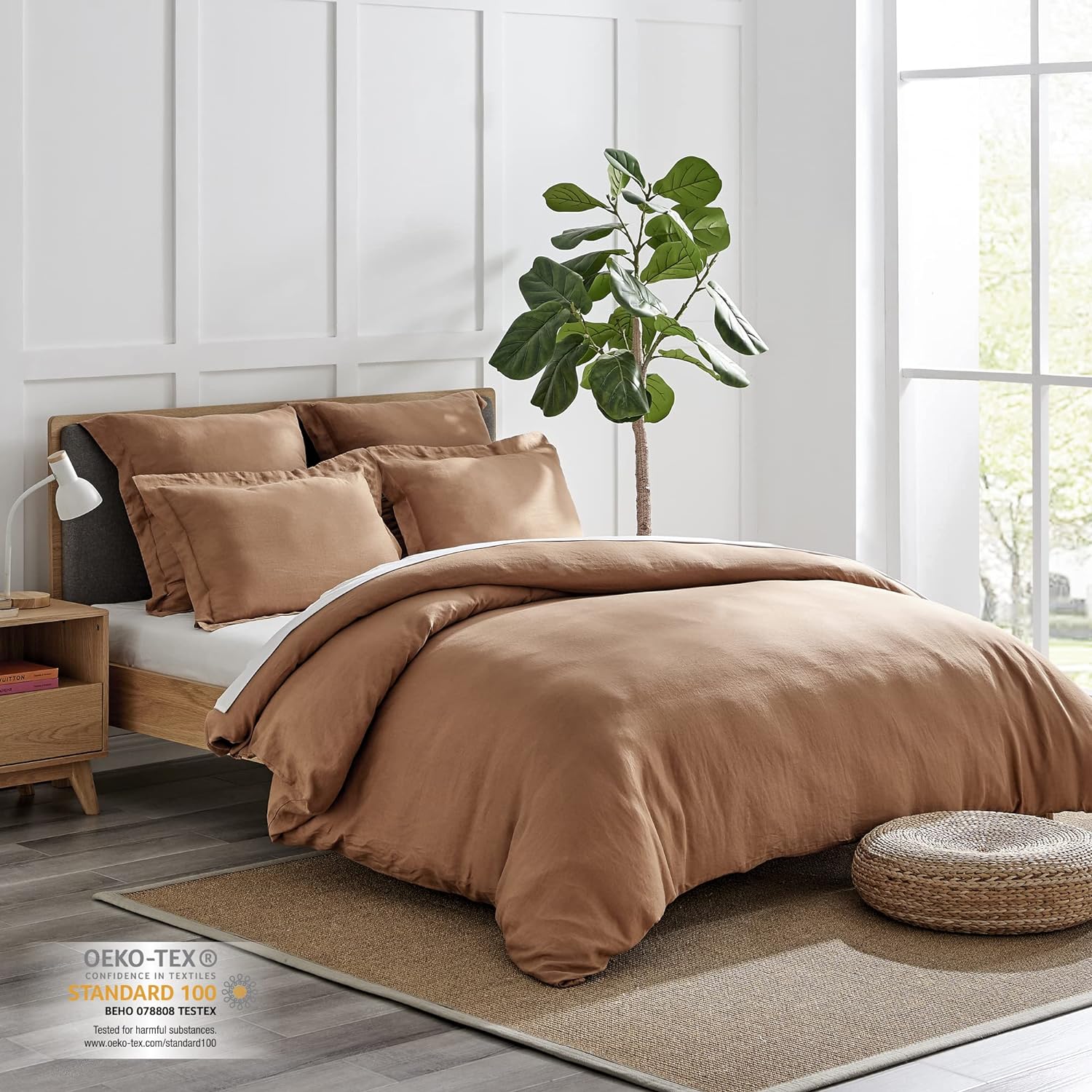 Levtex Home - Linen - Full/Queen Duvet Cover - Washed Linen in Sandstone - Duvet Cover Size (90 x 94in.)