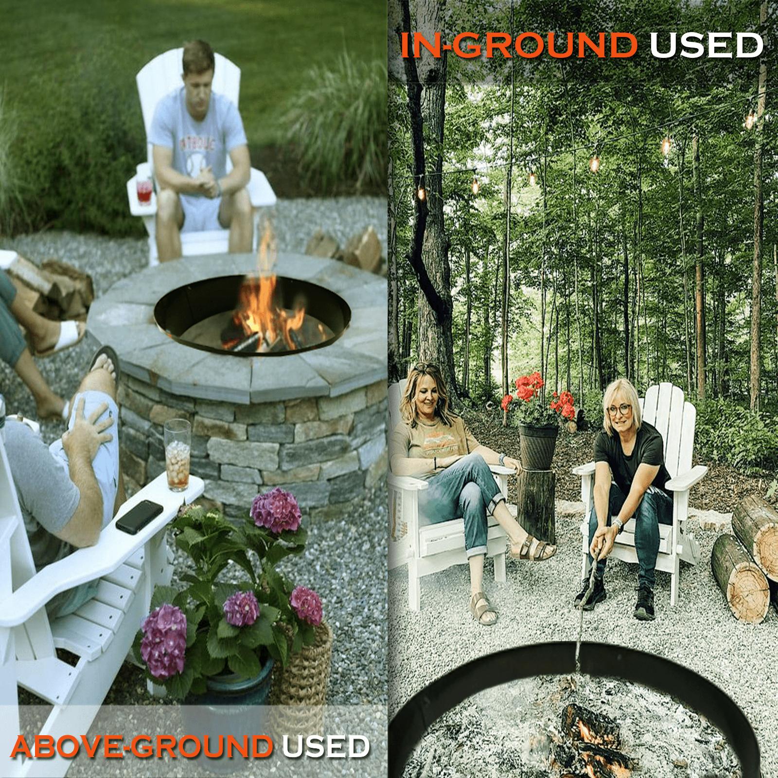 2mm thick Steel Campfire Fire Ring Solid  - Power coated - Lar60 d x 12
