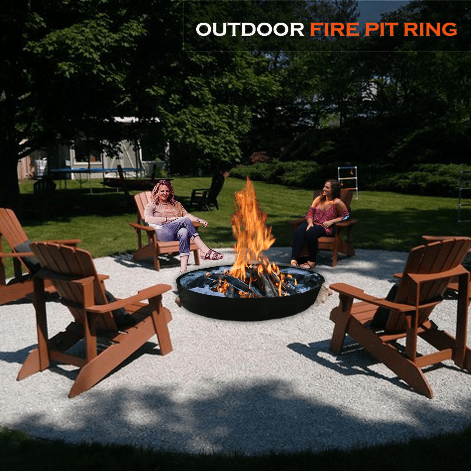 2mm thick Steel Campfire Fire Ring Solid  - Power coated - Lar60 d x 12