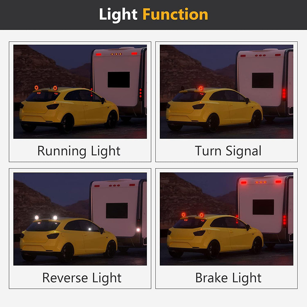 Oyviny Wireless Trailer Lights Kit Magnetic Rechargeable Trailer LED Lights for Utility Trailer, RV, Camper, Boat Trailer, Truck, Turn Signal Tail Light Kit with 7 Way RV Connector