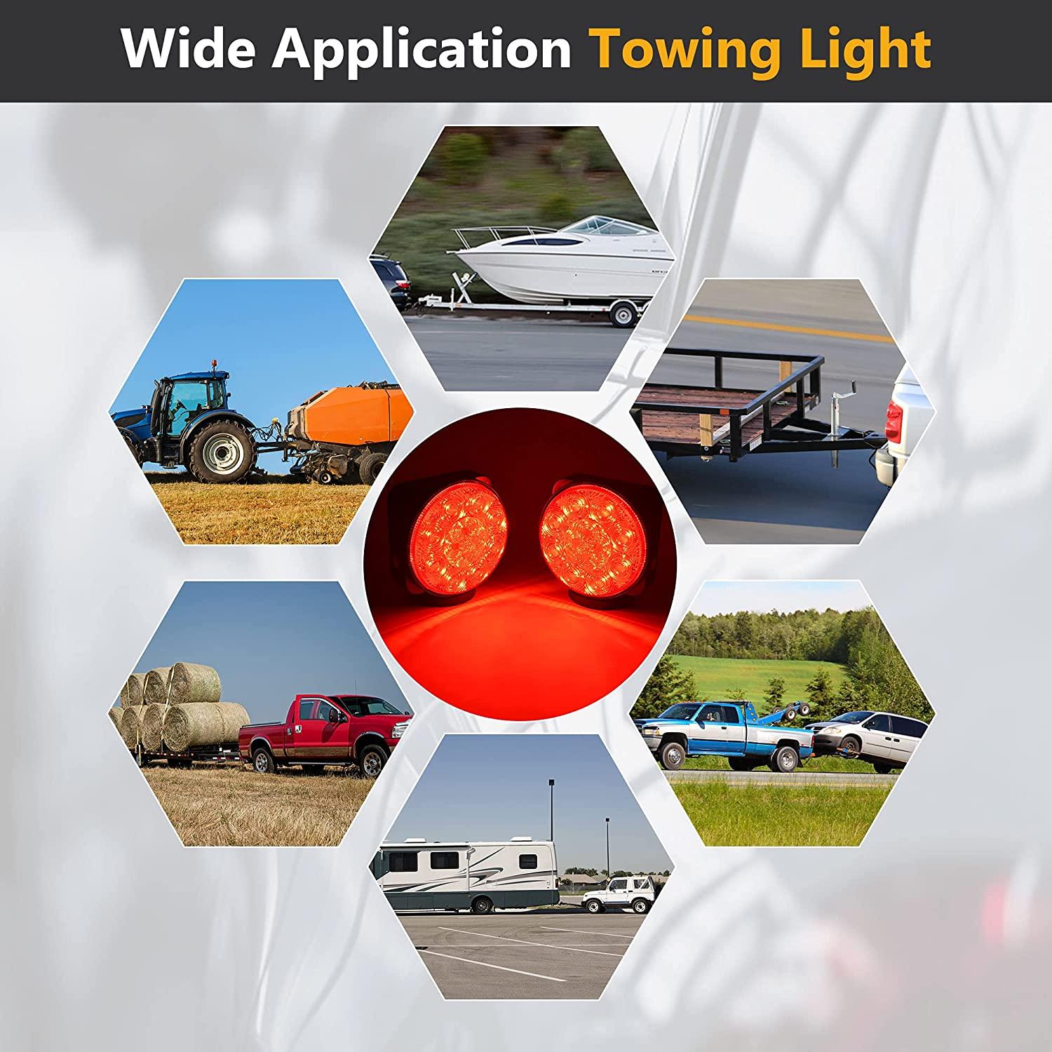 Oyviny Wireless Trailer Lights Kit Magnetic Rechargeable Trailer LED Lights for Utility Trailer, RV, Camper, Boat Trailer, Truck, Turn Signal Tail Light Kit with 7 Way RV Connector