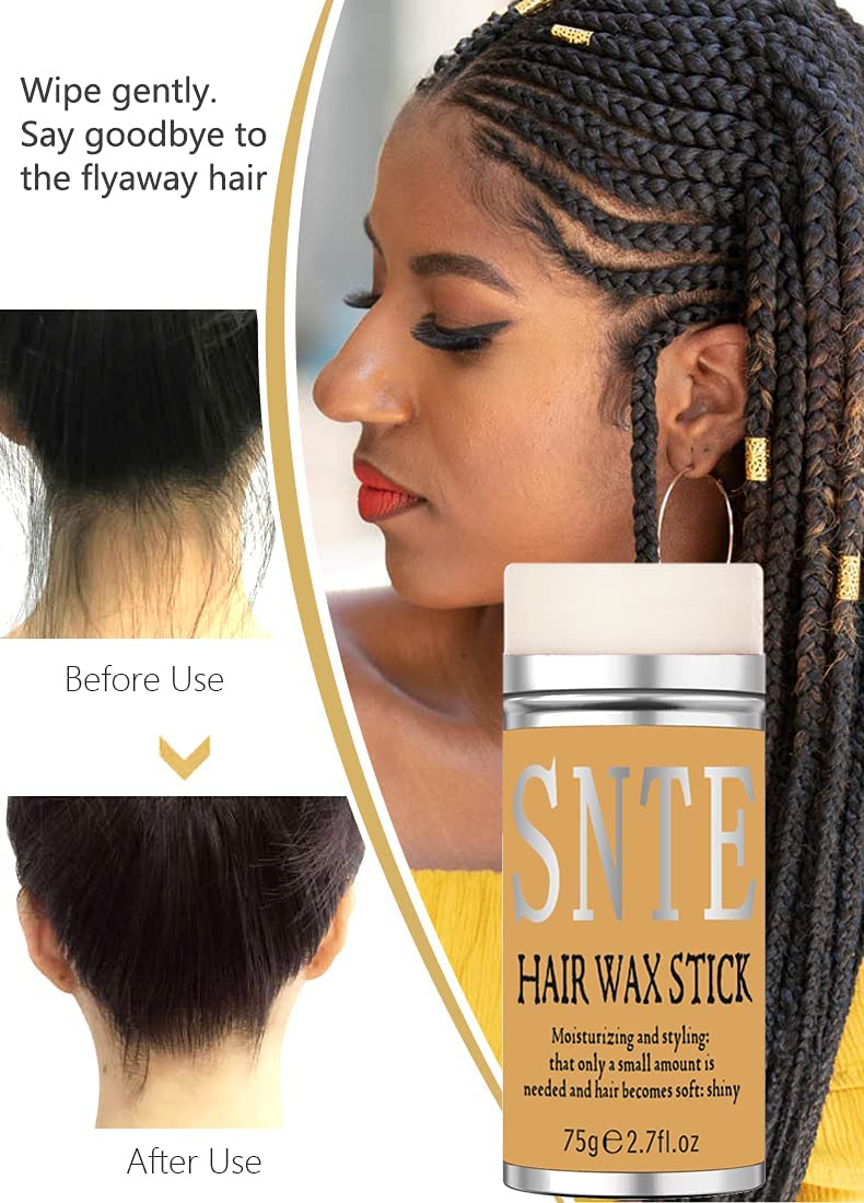 Hair Wax Stick, 3PCS-Wax Stick For Hair Wigs Slick Stick For Hair FlyAway &amp; Edge Frizz, No-white Chips &amp; No-Residue &amp; No-Greasy &amp; Easy to Absorb 2.7 Oz.(Pack of 3)
