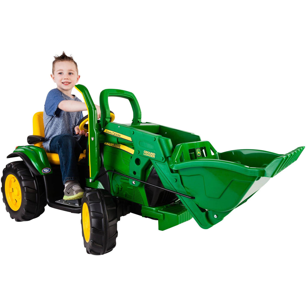 Peg PeJohn Deere Ground Loader 12-Volt Battery-Powered Ride-On