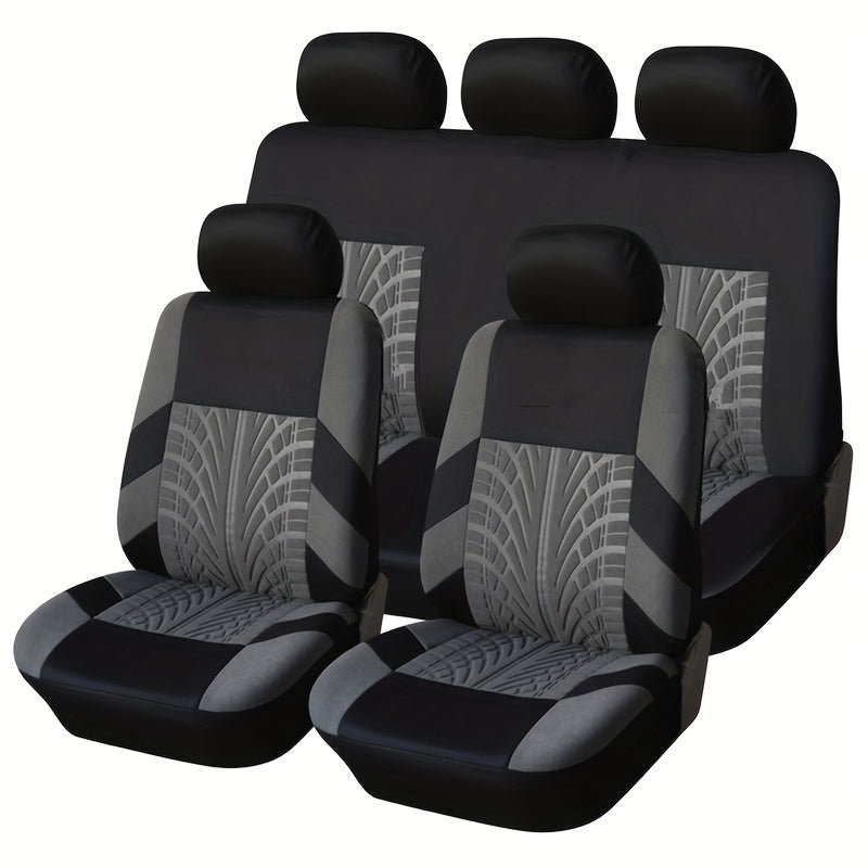 9pcs/Set 5 Seats Car Seat Covers, Breathable Split Automotive Front Rear Seat Cushion Covers, Vehicle Seat Protectors Universal For Cars, Trucks,