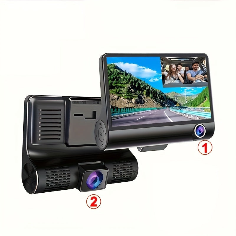 Three-record High-definition Night Vision  Driving Recorder Suction Cup Three-lens Car Front And Rear Simultaneous Video Tape Reversing Wide Angle