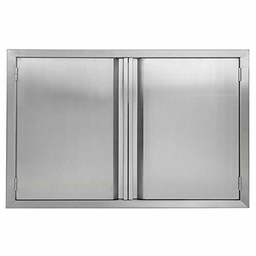 Outdoor Kitchen Door (35" W x 24" H), 304 Brushed  Steel BBQ A