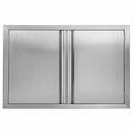 Outdoor Kitchen Door (35" W x 24" H), 304 Brushed  Steel BBQ A