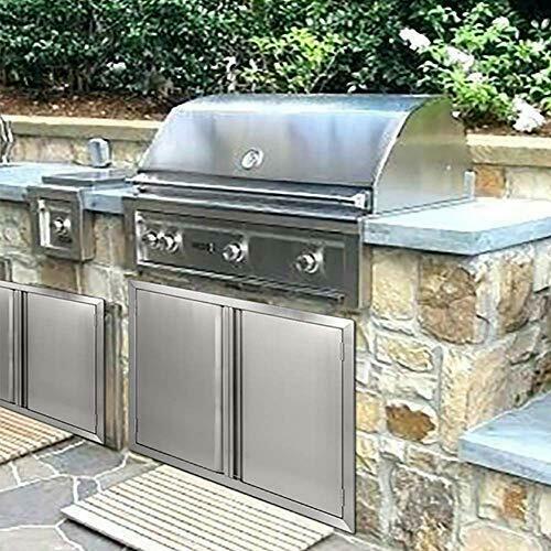 Outdoor Kitchen Door (35" W x 24" H), 304 Brushed  Steel BBQ A