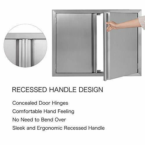 Outdoor Kitchen Door (35" W x 24" H), 304 Brushed  Steel BBQ A