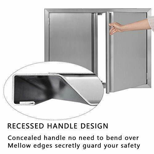 Outdoor Kitchen Door (35" W x 24" H), 304 Brushed  Steel BBQ A