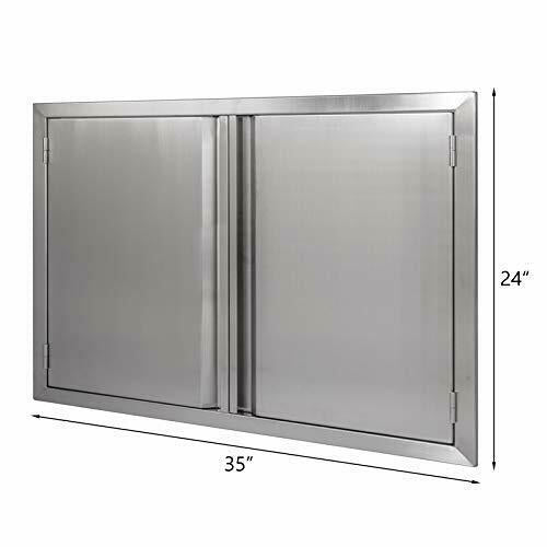 Outdoor Kitchen Door (35" W x 24" H), 304 Brushed  Steel BBQ A