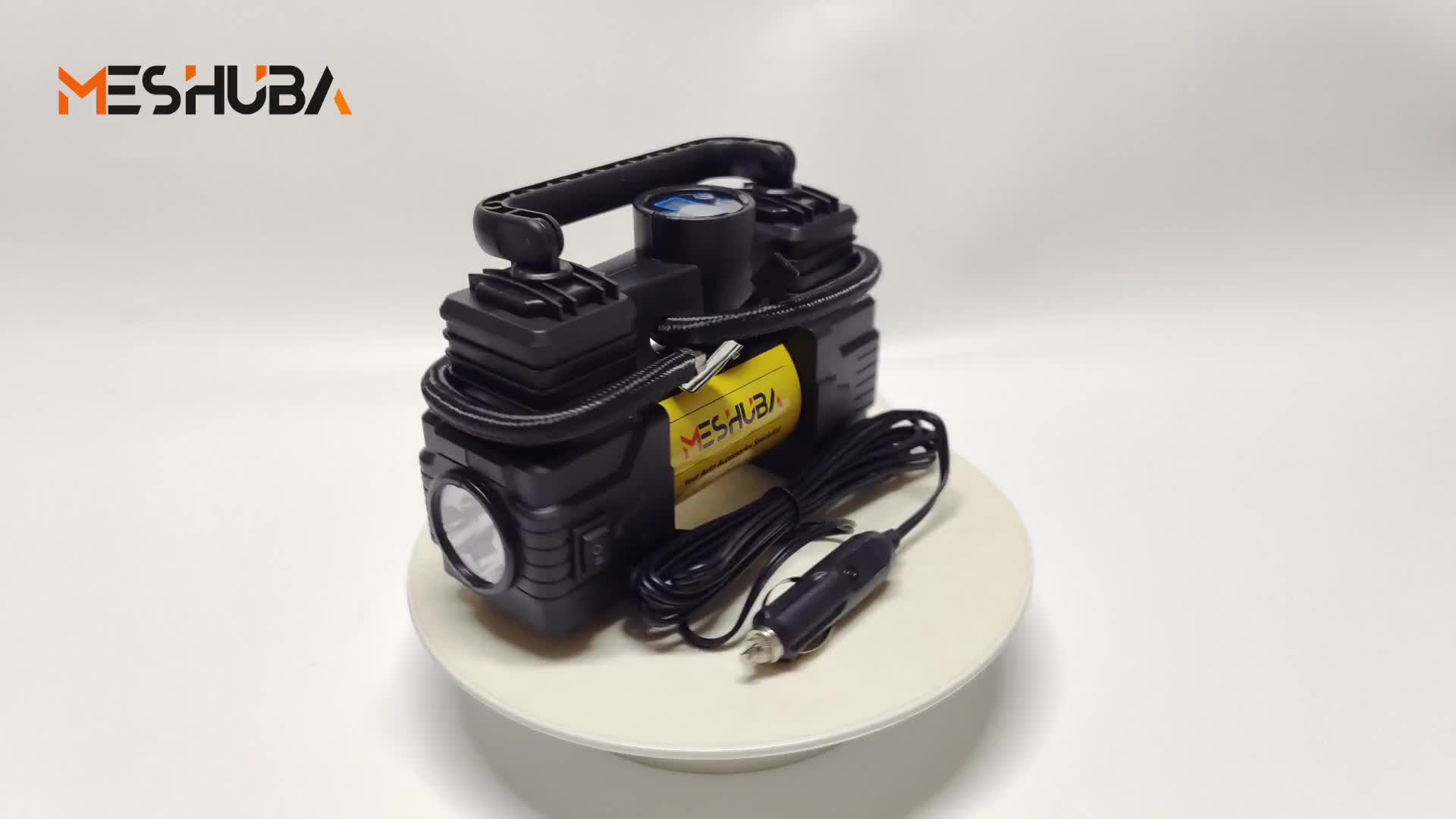 MESHUBA Tire Inflator 12V Portable Air Compressor, 150PSI Air Pump For Car Tires With Digital Pressure GauFor Car Bike Motor Ball, Yellow