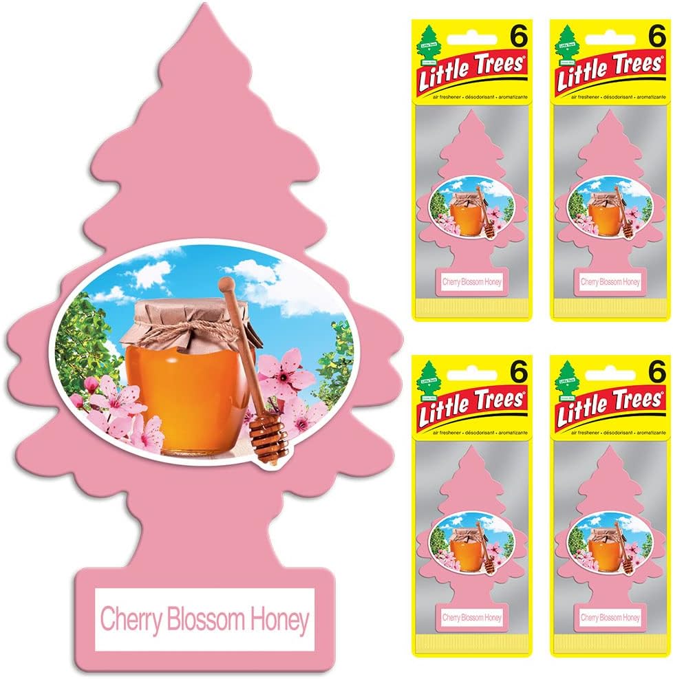 LITTLE TREES Air Fresheners Car Air Freshener. Hanging Tree Provides Long Lasting Scent for Auto or Home. Cherry Blossom, 24 Air Fresheners