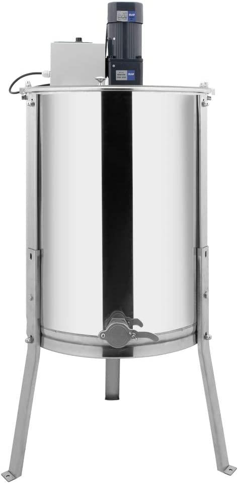 Electric 4 Frame Honey Extractor Separator,Food Grade  Steel Honeycomb Spinner Drum with Adjustable Height Stands,Beekeeping Pro Extraction Apiary CentrifuEquipment