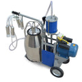MilMachine,25L Auto Electric Cow Milker, Steel MilEquipment,MilPump with Bucket,Bucket Vacuum Piston Pump for Farm Cow Cattle