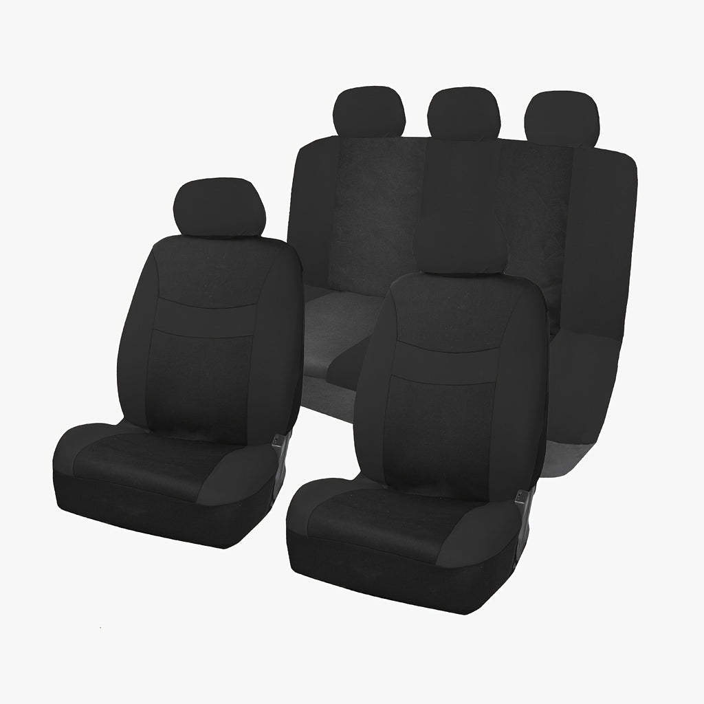 9pcs Polyester Fabric Car Seat Cover Universal Style Multi-color