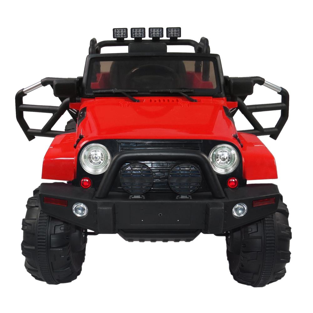Electric Cars for Kids, 12V 3 Speeds Ride On Car Truck for Child 3-8, LED Lights Power Wheels with Remote Control, Spring Suspension for Christmas Gifts to Ride on Pavement Grass Mud, Red, Q0187
