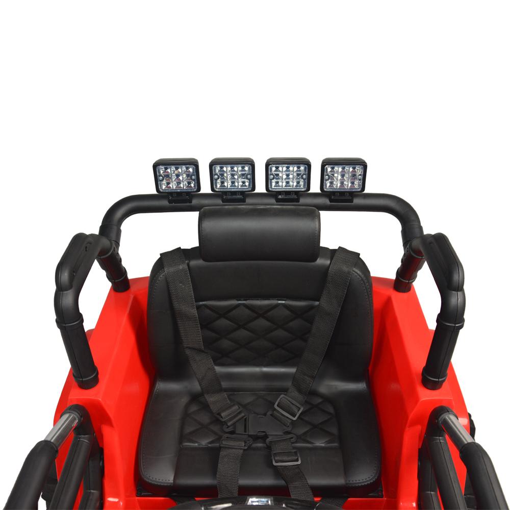 Electric Cars for Kids, 12V 3 Speeds Ride On Car Truck for Child 3-8, LED Lights Power Wheels with Remote Control, Spring Suspension for Christmas Gifts to Ride on Pavement Grass Mud, Red, Q0187