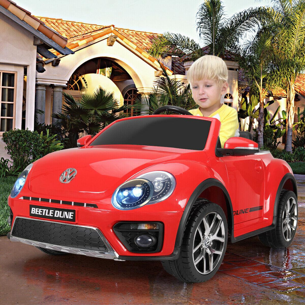 Hommoo Kids Ride on Car, 12V Beetle Electric Kids Ride On Cars Motorized Vehicles for Girls, Toy Gift for Children Child Boys