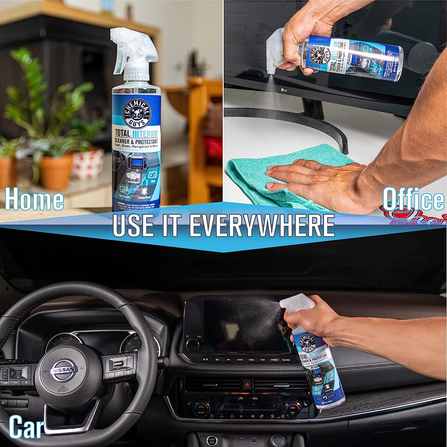 Chemical Guys SPI2201602 Total Interior Cleaner and Protectant, Safe for Cars, Trucks, SUVs, Jeeps, Motorcycles, RVs &amp; More, 16 fl oz, (2 Pack)