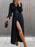 Fashion Solid Color Maxi Dress Women
