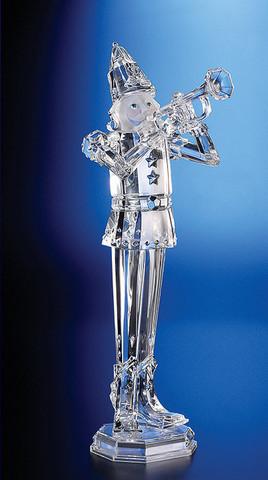 Set of 2 Clear Icy Christmas Nutcracker Trumpeters Figurines 18"