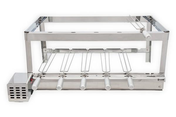 Brazilian High Rotisserie BBQ Grill  Still 6 Skewers Giragril Inox