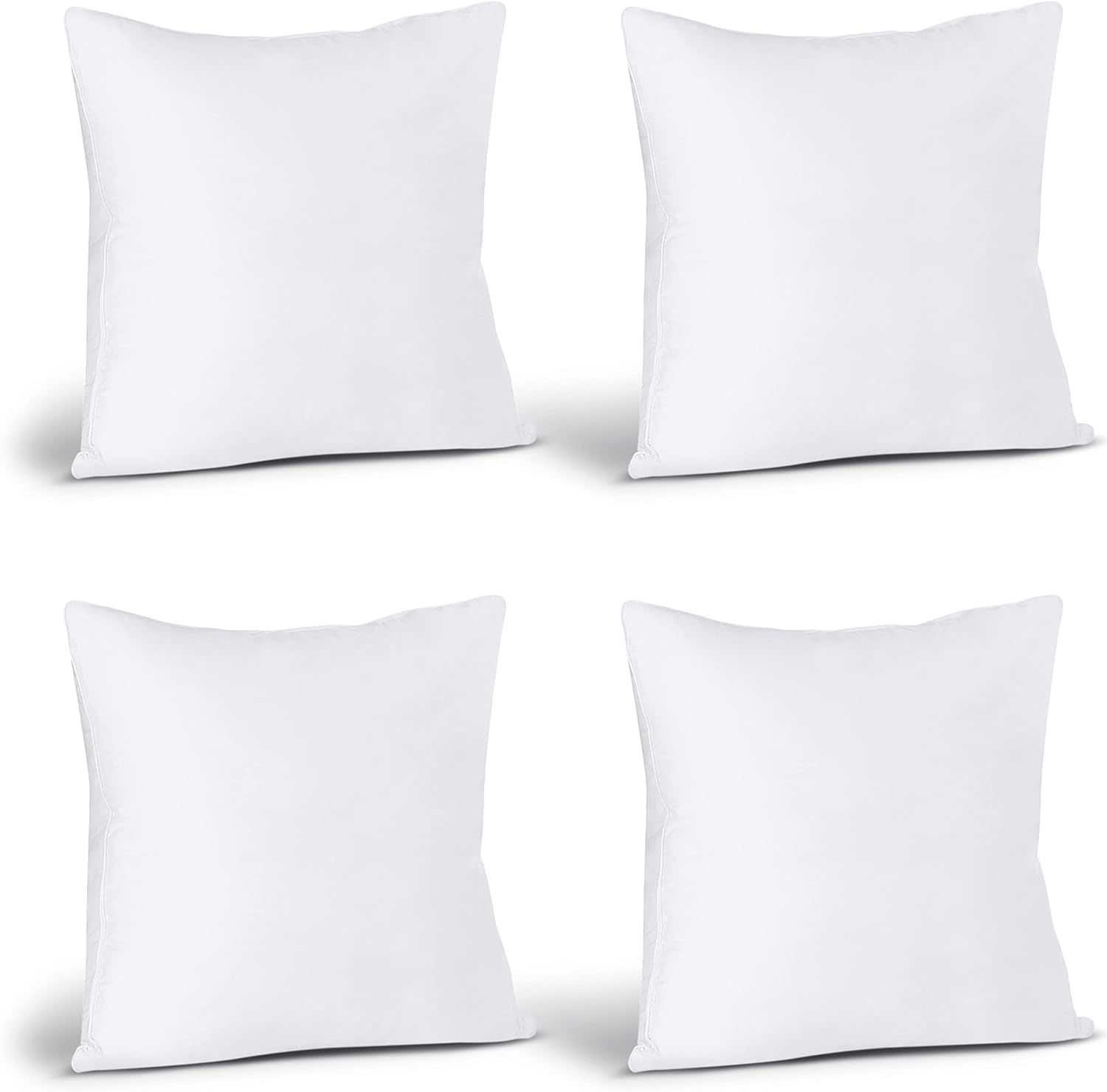 Utopia Bedding Throw Pillows (Set of 4, White), 18 x 18 Inches Pillows for Sofa, Bed and Couch Decorative Stuffer Pillows